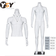 Sport exercise photographing male female muscle glossy white sportswear mannequin